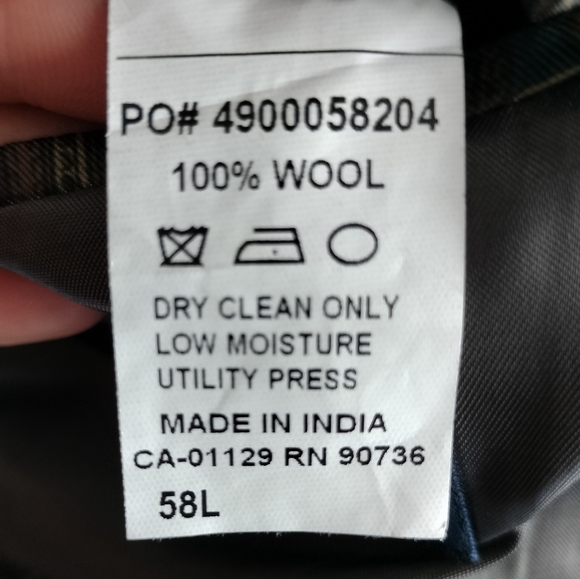 Ralph Ralph Lauren Gray/Navy Chevron Pattern 2 button Wool Sport Coat Sz 58 L - Picture 10 of 10